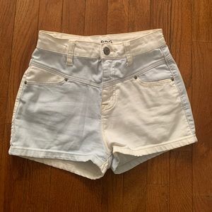 BDG two tone stretch denim shorts